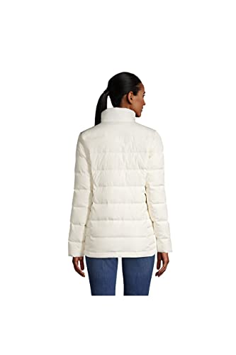 Lands' End Womens Puffer Down Jacket Ivory Regular Medium #TOP1