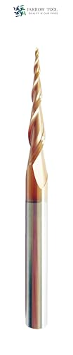 Image of 2pcs Tapered Ball Nose End Mill 2.0mm Tip Diameter (Radius=1.0mm) 5 /4 inch*1 /4 inch *3 inchShank with CNC Router Bit 2D and 3D Engrave Carving Woodworking Tool