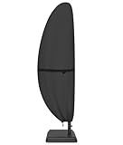 ULTCOVER Patio Parasol 600D Waterproof Outdoor Offset Banana Style Umbrella Cover - Fits Cantilever Offset Umbrella 7.5-11.5 Feet, Black