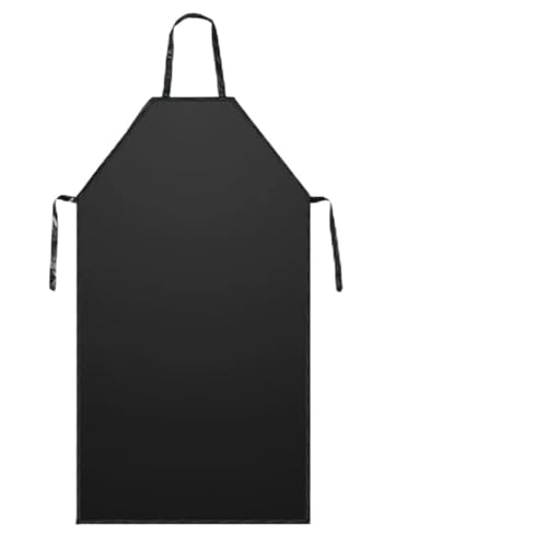 Solaughguy Tablier imperméable en PVC résistant pour cuisine et boucher - Aspect cuir noir - 110 x 80 cm