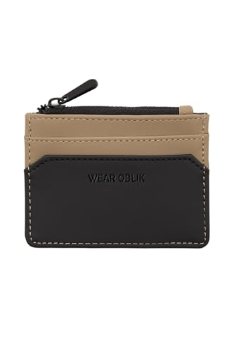 Image of OBLIK Crust Cardholder | Rubberised Waterproof Fabric | Minimal Monogramming | 4 Card Slots & 1 Zipper Pocket