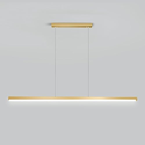 Suspension LED linéaire dorée, luminaire d'îlot de Cuisine à inte...