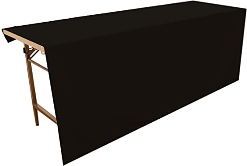 のれん工房 防炎 テーブルクロス 無地 イベント 展示会 説明会 140cm×180cm テーブルカバー 業務用 全14色 ブラック 95264のサムネイル