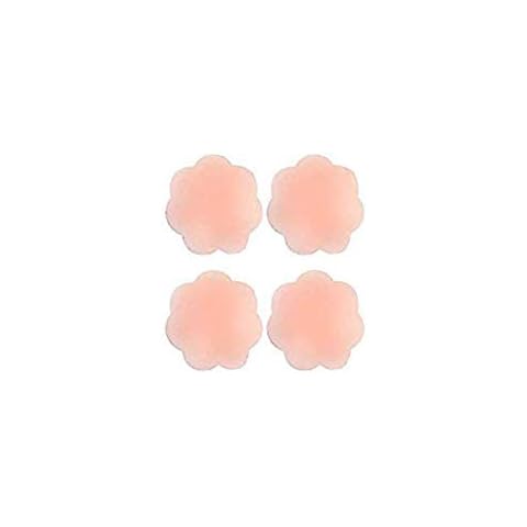 DELIGHTBOX Silicon Nipple Cover for Women, Soft and Invisible Non-marking Sticky Nipple Covers, Comfortable and Portable Reusable Nipple Stickers for Camisole, Dress and Wedding Dress (2 Pairs) Pink Cover