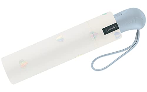 Esprit Taschenschirm Easymatic Light Auf-Zu Automatik Shimmering Hearts - Whisper White
