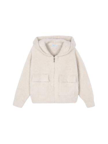 Mayoral Furry Knit Sweater for Girls Almond