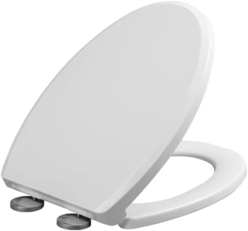 Vilom 普通便座 ゆっくり閉まる ソフトクローズ 前丸型 便座カバー 真っ白デザイン 厚め仕様 二重耐久構造 取り付け簡単 清潔お手入れ楽々 普通サイズ トイレ用 交換用便座 静音衝撃吸収 衛生的で快適な座り心地 (白いU型)