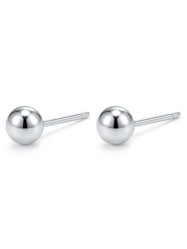 Image of S925 Sterling Silver Earrings, Hypoallergenic Stud for Women & Men | Minimalist Dainty Design, Solid 925 Sterling Silver, Safe for Sensitive Ears, Daily Wear or Party, Brithday Gift, Silver