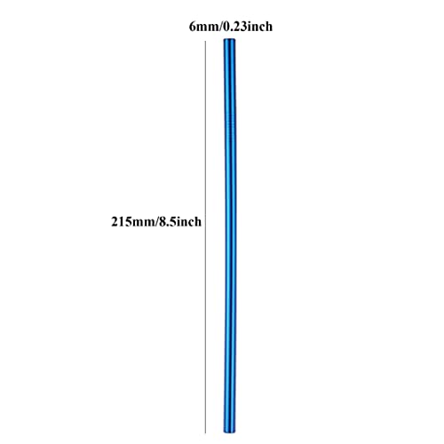 Image of 100Pcs Reusable Metal Straight Straw in Bulk Order (8.5 inch Long, Blue-100pcs Straight)