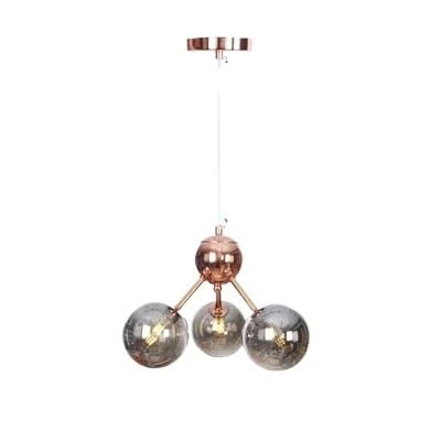 Suspension or rose 3 têtes pour illuminer et sublimer votre salon moderne
