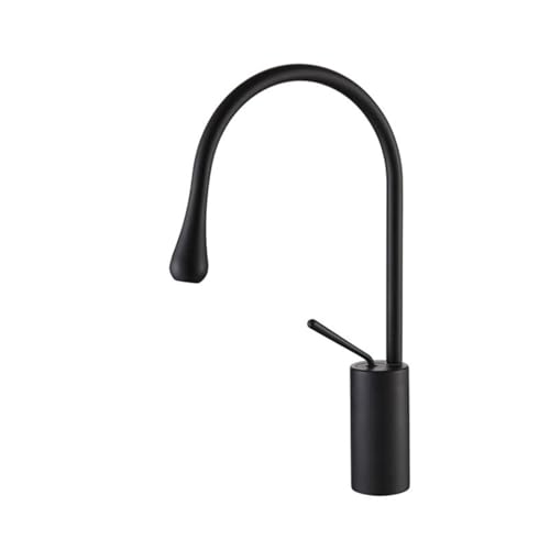 Robinet de bassin haut cuivre anti calcaire mitigeur sans fuite or noir