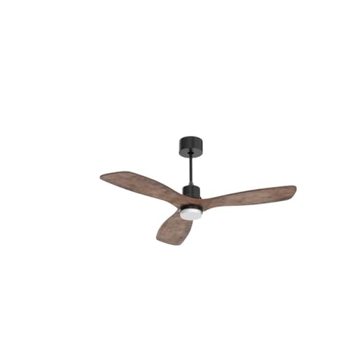 Image of Obabala 52 Inch Ceiling Fans with Lights and Remote Control-Outdoor Ceiling Fan Walnut Wood 3 Blade for Bedroom Living Room Indoor Farmhouse Patio, Reversible Noiseless DC Motor