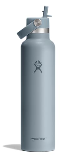 Image of Hydro Flask Water Bottle - Insulated Stainless Steel - Straw Lid, Non Spill, Leakproof in 24 Oz Shale Gray
