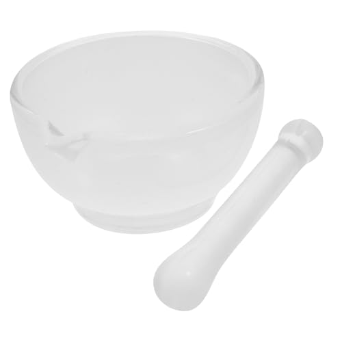 STOBAZA 1 Set Glass Set Mixing Bowls Multifunctional Kitchen Mortars Laboratory Experiment Pestle Powder Functional Mixing Large Bowl Pestle Lab Labs Supplies Transparent Glass