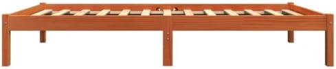 vidaXL Small Single Solid Pine Wood Bed Frame Base - 75x190 cm, Stable Plywood Slats, Wax Brown Finish, Adaptable for Bedroom