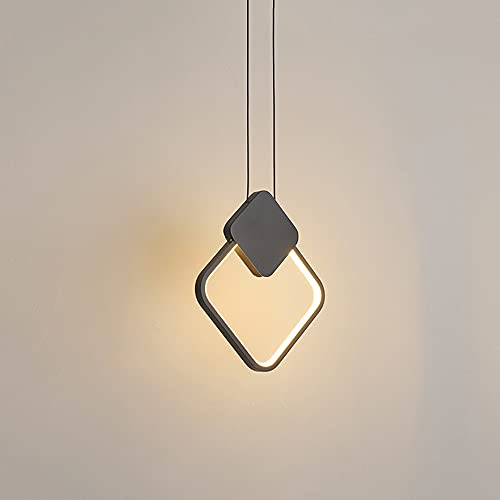 Lámparas de suspensión de comedor con diseño minimalista de metal negro y tecnología LED