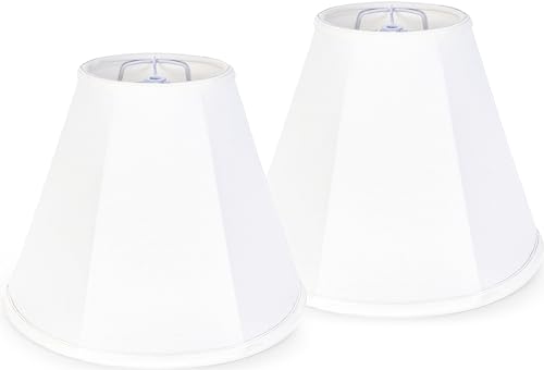 GO&SO White Bell Lamp Shades Set of 2 Small Beside Lampshades  6