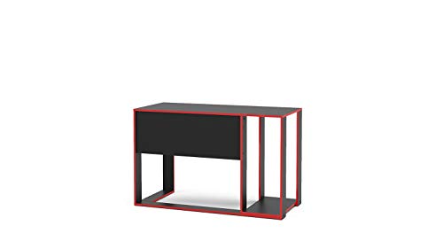Mesa Gamer Singapura Preto e Vermelho Politorno