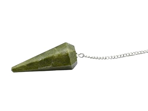 Image of Vesuvianite Pendulum Dowsing Tool - Natural Crystal Pendulum for Spiritual Guidance - Premium Dowser Pendulum for Accurate Divination and Energy Healing - Perfect for Energy Healing and Chakra Balancing - Handcrafted with Precision and Elegance