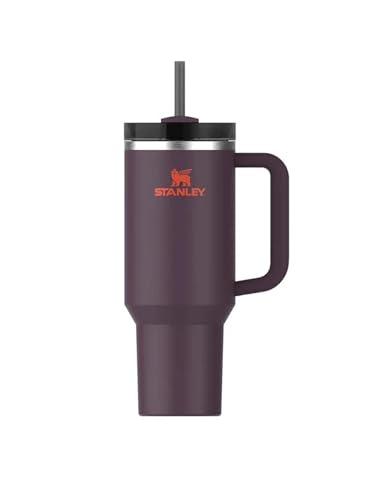 Stanley 1913 Quencher H2.0 Flowstate Tumbler 1.2L - Cold For 11 Hours - Iced For 48 Hours - Metal Water Bottle With Straw, Handle And Lid - Dishwasher Safe - Travel Mug For Cold Drinks - Plum