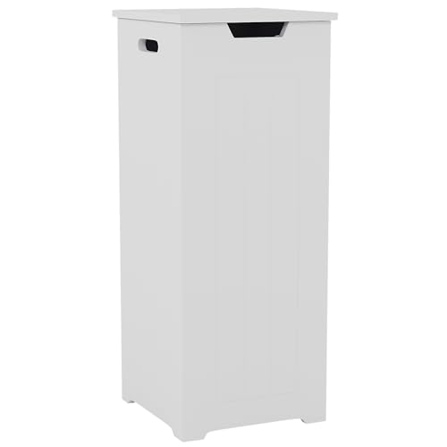 Bath Vida Small Laundry Hamper, White, FSC 100%, H 77 x W 30 x D 30 cm