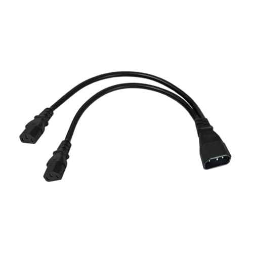 C14 to 2x C13 Splitter Adapter Extension Power Cable Cord UPS Server 50cm
