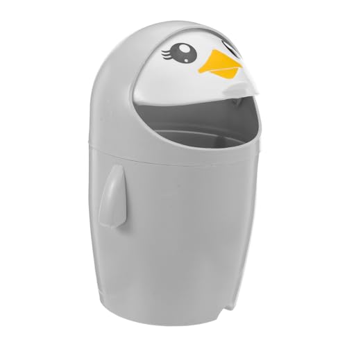 Hemobllo Mini Cestino da Scrivania Forma di Piccolo Bidone per Rifiuti con Coperchio Ribalta in Plastica Antiscivolo per Ufficio Casa e Camera Design Carino e Compatto