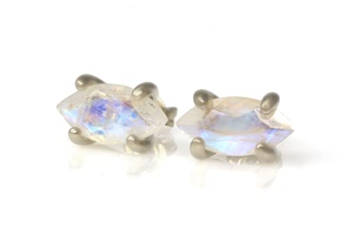 Boucles d'oreilles marquise argent sterling et pierre de lune fascinante