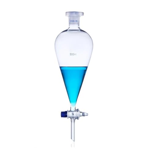 Entonnoir conique séparateur en verre rodé durable pour mesures de laboratoire de 30 ml à 1000 ml