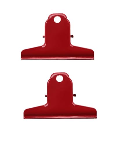 2PCS Extra Large Binder Clips Metal Bulldog Clip Large Paper Clamp Holder for Home School Office Drawing Red 3Inch