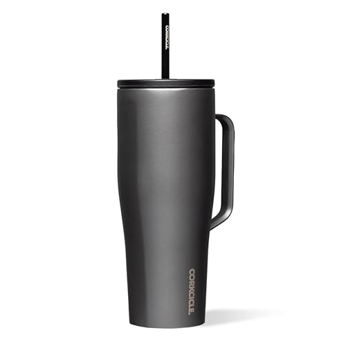 Corkcicle Cold Cup XL - Insulated Tumbler with Handle - Keeps Drinks Cold 12 Hours - Triple-Insulated - Spill-Proof Lid - Summer Drinkware Gift - Keeps Drinks Ice Cold - 30 oz - Ceramic Slate