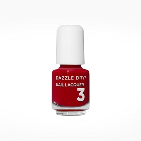 Dazzle Dry Nail Mini Lacquer (Step 3) - Rapid Red - A full coverage classic true red with blue undertones. Full coverage cream. (0.17 fl oz / 5 Manicures) Cover