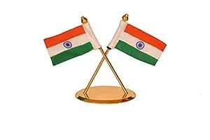 RAJSEE ENTERPRISE Khadi Cloth Flag with Gold Plated Metal Body Flag for Office Desk, Flag for Car Dashboard (B0CF2B2Y1L) Amazon Price History, Amazon Price Tracker