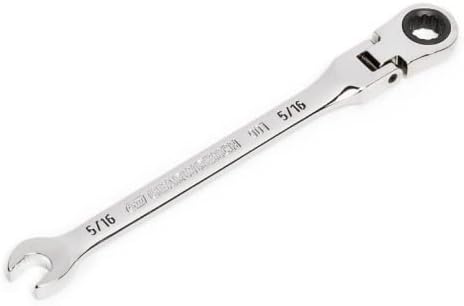 Miniatura 3 de GEARWRENCH 86741 Llave combinada de trinquete de cabeza flexible de 12 puntos con arco oscilante de 4 grados de 516"