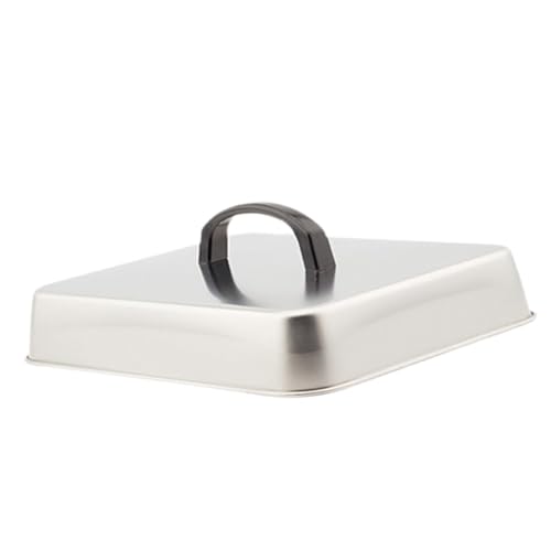 Cloche de Cuisson avec Poignée Anti-Chaleur, Cloche Plancha Rectangulaire, Couvercle de en Acier Inoxydable, Couvercle Plancha pour Barbecue, Hamburgers,...