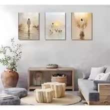 Jésus marchant sur l'eau lot de 3 tableaux chrétiens 60x90 - 5