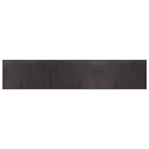 vidaXL Alfombra Rectangular bambú marrón Oscuro 60x300 cm, Alfombra de área, Alfombra de Sala de Estar, Alfombra de Cocina, Alfombra de Piso