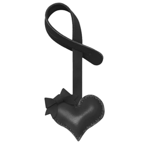 Rikhiua Heart Bag Charm for Handbag Cute Purse Charm Accessories Keychain Gift for Women Girls Birthday Christmas Wedding(C Black)