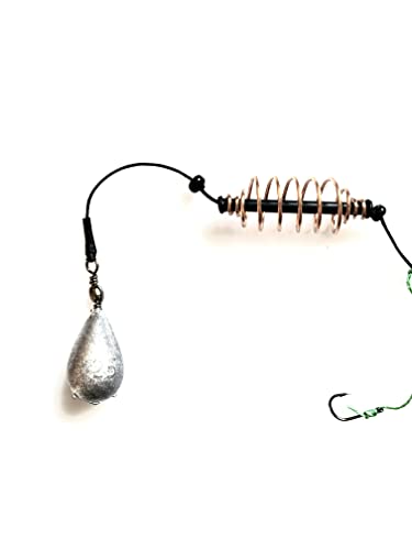 10 Pcs Ready To Use 3 Steel Spring Fish Feeder With 3 Hooks And Sinker Weight 1,12 Oz #TOP1