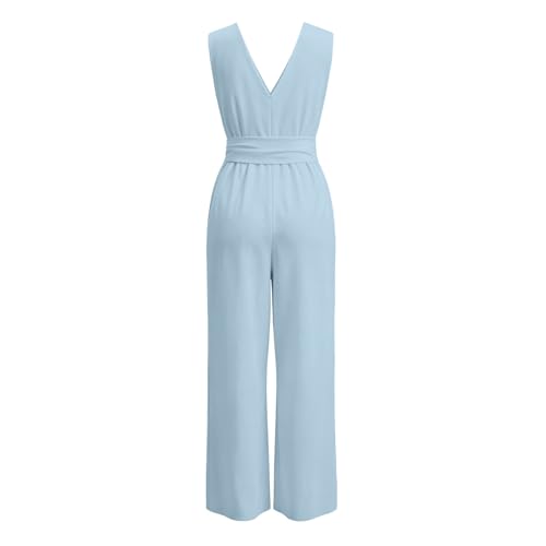 Mono de talle alto y cintura fruncida para mujer, estilo elegante con prácticos bolsillos 3