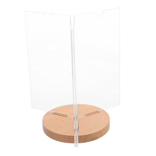 TEHAUX Menu Display Stand Display Shelf The Menu Rotatable Sign Holder Sign Holder with Base Rotary Menu Stand Menu Holders Menu Holder for Menu Display Acrylic Transparent