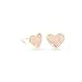 Kendra Scott Ari Heart Stud Earrring, 14k Gold Plated Brass, Rose Quartz, Fashion Jewelry for Women