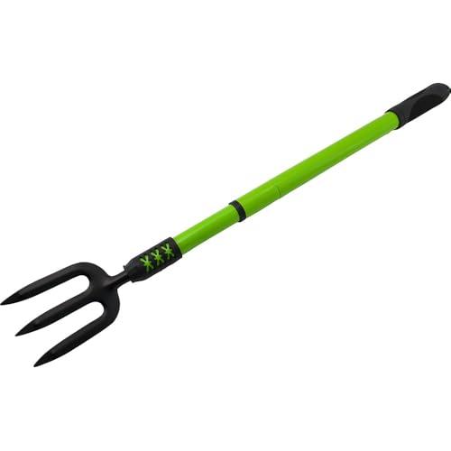 Telescopic Garden Digging Fork - Gardening Hand Tool, 3 Tooth, Non Slip Grip Handle, Heavy Duty | Cultivating All Types Of Soil | Hedge Fork, Rust Resistant