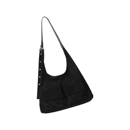 Sac en daim vintage sous les bras grand format avec sangle confortable