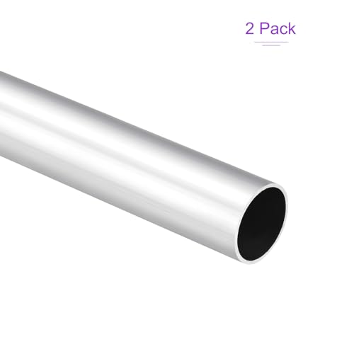 DMiotech 2Pack (28mm OD x 26mm ID) 6063 Aluminum Round Tube 300mm Length Industry Metal Tubing for Machinery Frame Construction DIY Projects
