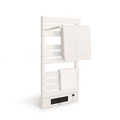 CREATE / WARMTOWEL Pro + ÉTAGÈRE/Radiateur Porte-Serviettes avec Chauffage céramique avec étagère 3 Barres et Crochet Blanc / 101x13x55 cm / 1500 W, 2 puissances