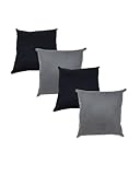 Kit Com 4 Almofadas Decorativas Cheias Nude e Marrom 43x43cm (Cinza e Preto)