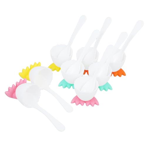 OUNONA 8pc Foot Shape Egg Cup Holder Set for Boys and Girls Boiled Egg Holder for Children Mealtime