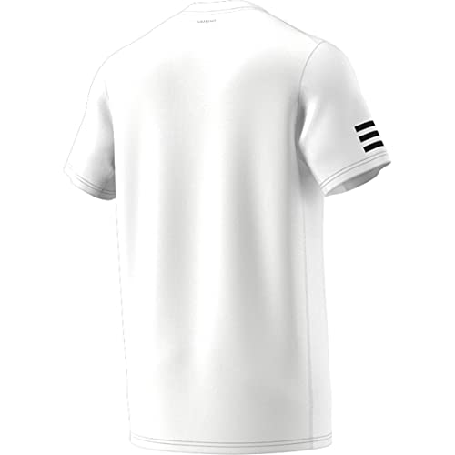 Adidas Men's Club Tennis 3-Stripes Tee, White/Black, Large #TOP3