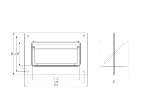110x55mm Duct Connector with Flange and Non-Return Damper Flap - Rectangular Flat PVC Ducting, Connector With Flange and Backflow Valve - Image 2